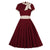 Elegantné Bordové Vintage Šaty Nadmernej Veľkosti