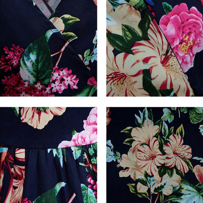 Vintage Veľké Kvetinové Šaty