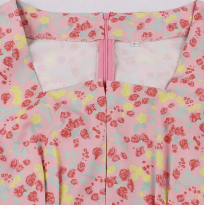 Vintage Šaty S Vysokým Pásom V Ružovej Farbe