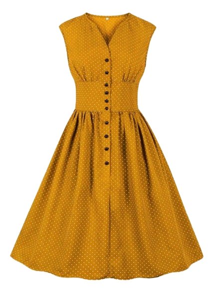 Žlté Vintage Šaty Nadmernej Veľkosti