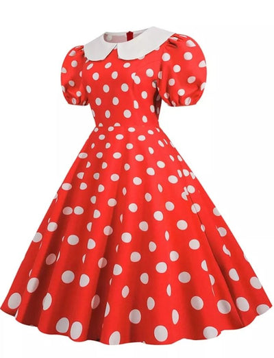 Vintage Šaty Nadmernej Veľkosti S Naberanými Rukávmi