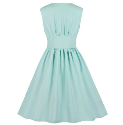 Vintage Šaty Plus Veľkosti Pastel Sky