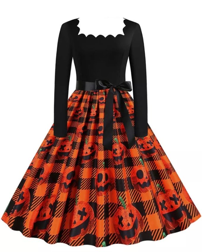 Vintage Halloweenske Šaty Rockabilly Plus Veľkosti