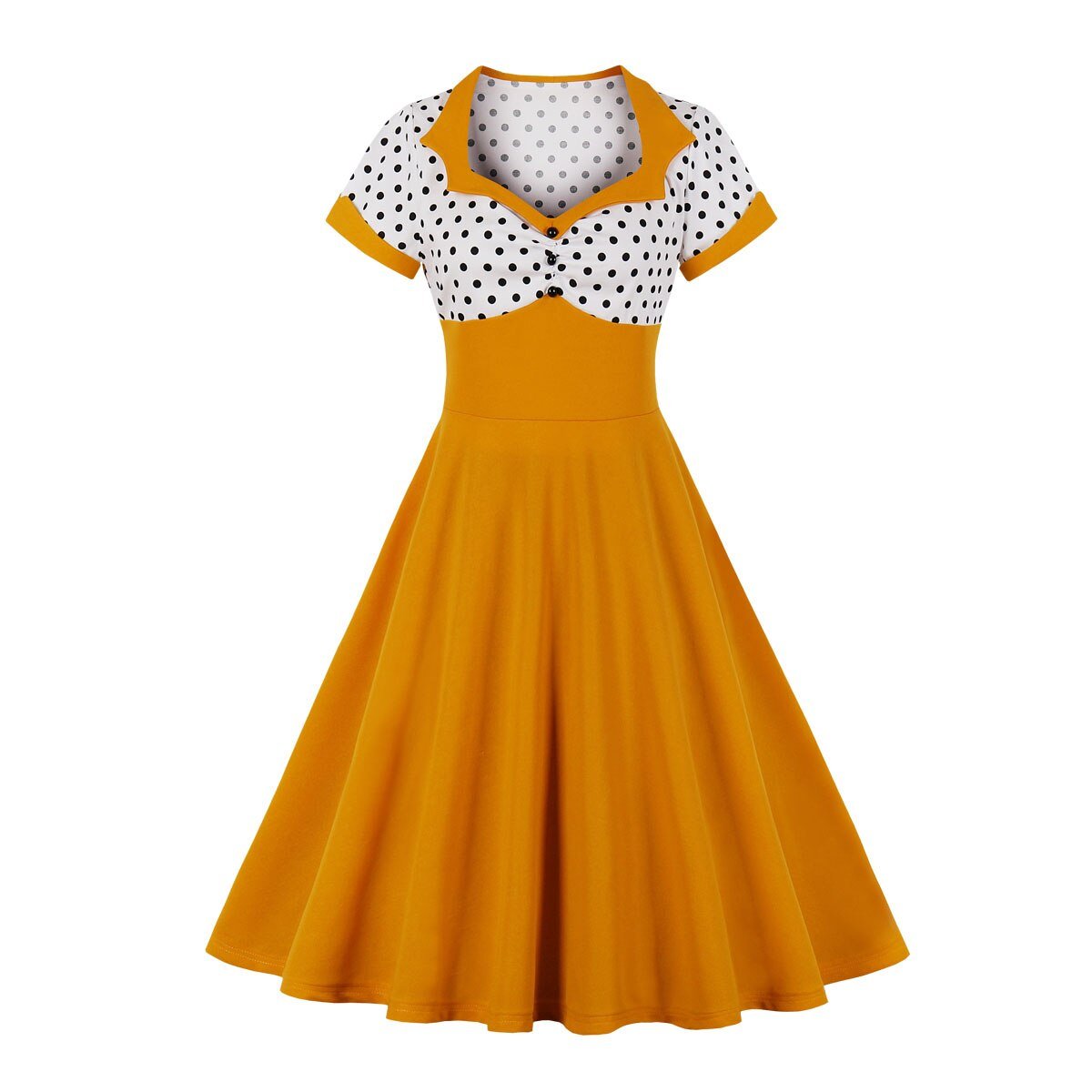 Vintage Veľké Swingové Šaty Oranžovo-Biele