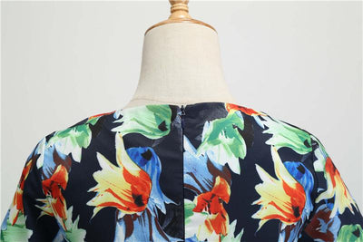 Vintage Zimné Námornícke Kvetinové Šaty