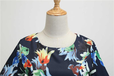 Vintage Zimné Námornícke Kvetinové Šaty