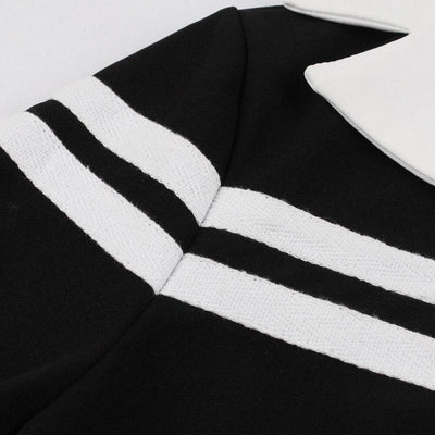 Vintage Zimné Šaty Čiernej Farby