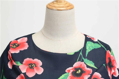 Vintage Čierne Zimné Makové Šaty