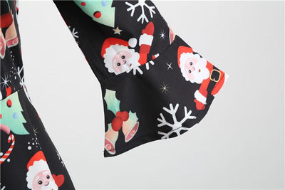 Vintage Čierne Zimné Vianočné Šaty