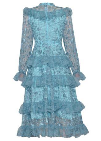 Vintage Modré Svadobné Šaty Pre Hostí