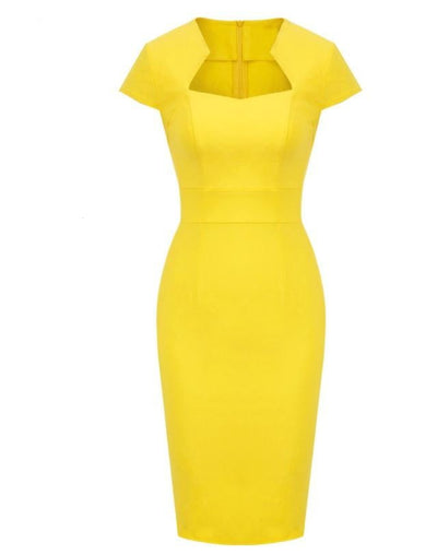 Vintage Žlté Denné Šaty