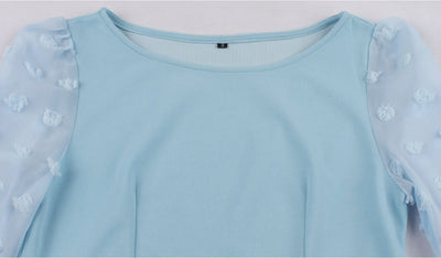 Vintage Dlhé Boho Šaty Modré