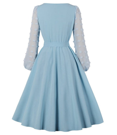 Vintage Dlhé Boho Šaty Modré