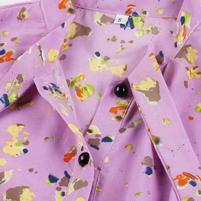 Levanduľové Vintage Šaty S Krátkym Rukávom