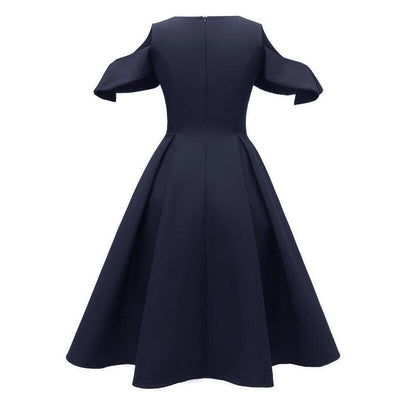 Vintage Námornícke Šaty S Volánovým Golierom