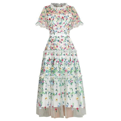 Biele Moderné Vintage Šaty