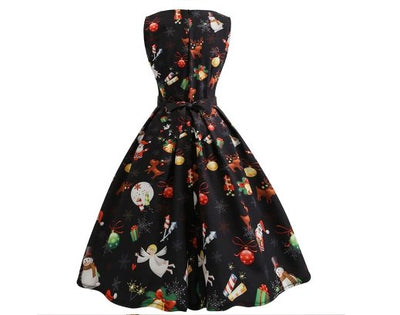 Vintage Čierne Vianočné Šaty