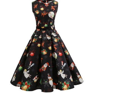 Vintage Čierne Vianočné Šaty