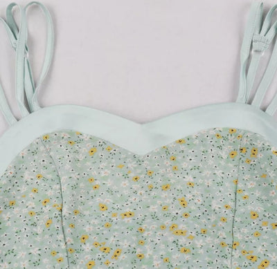 Vintage Šaty S Potlačou Kvetov Pin Up