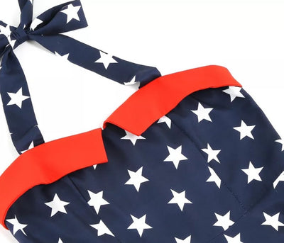 Vintage Pin Up Šaty S Potlačou Usa