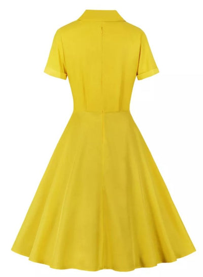 Vintage Pin Up Žlté Šaty