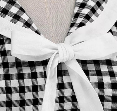 Vintage Pin Up Kockované Šaty Čierne