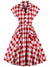 Vintage Pin Up Červené Kockované Šaty