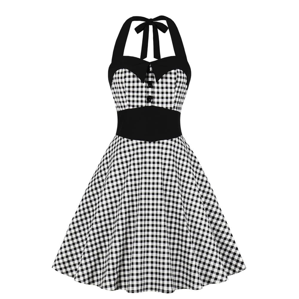 Vintage Šaty - Black Vichy Pin-Up