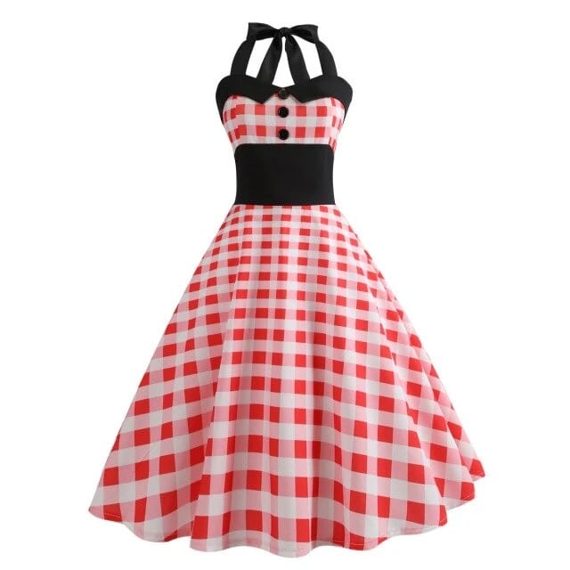 Vintage Šaty - Red Gingham Pin-Up