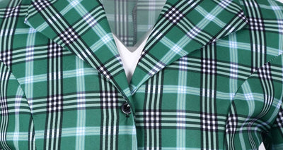 Vintage Zelené A Čierne Pruhované Šaty