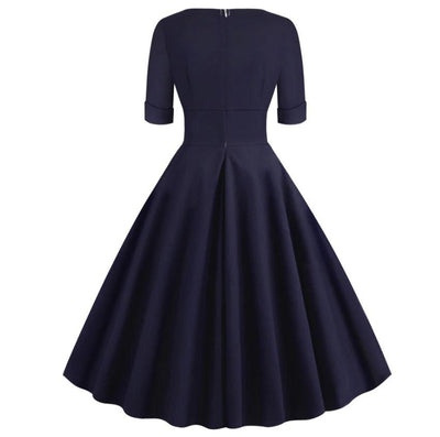Vintage Rockabilly Dress 50s Navy