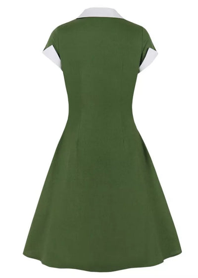 Vintage Rockabilly Dress 50s Green