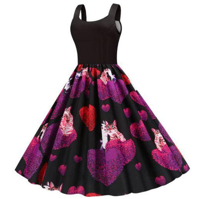 Vintage Čierne Valentínske Šaty Pre Mačky