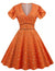 Vintage Sexy Pin Up Oranžové Šaty