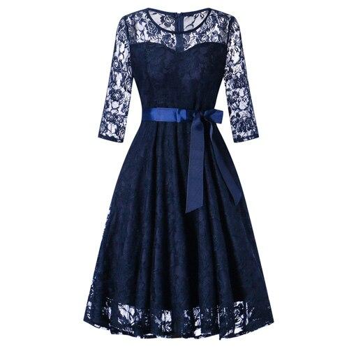 Vintage Modré Večerné Šaty S Dlhým Rukávom