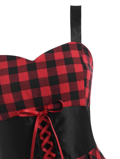 Vintage Kontrolné Šaty S Vysokým Pásom
