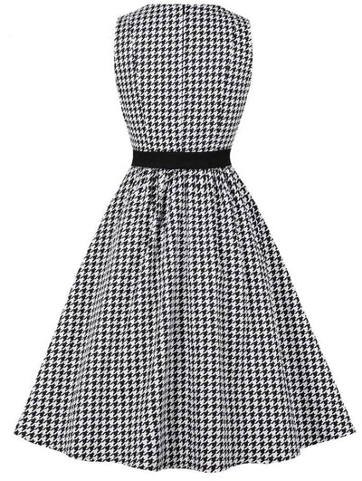 Vintage Čiernobiele Šaty Gingham