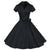 Vintage Jednofarebné Čierne Šaty Z 50. Rokov