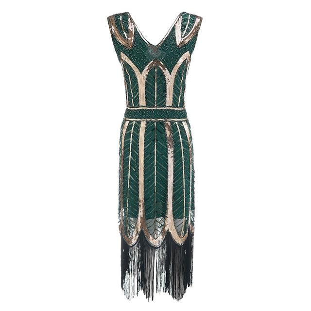 Vintage Zelené Šaty Gatsby Z 20. Rokov