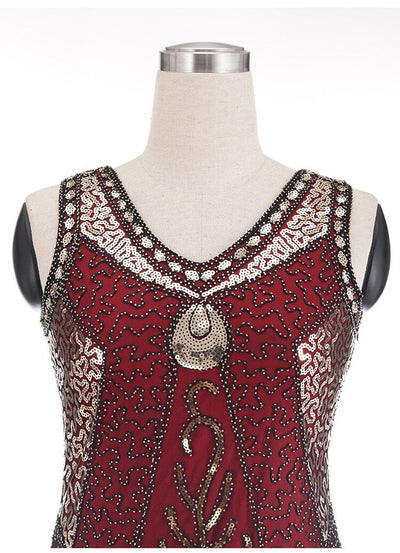 Vintage Červené Charlestonské Šaty 20-Tych Rokov Vyššej Veľkosti