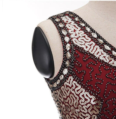 Vintage Červené Charlestonské Šaty 20-Tych Rokov Vyššej Veľkosti