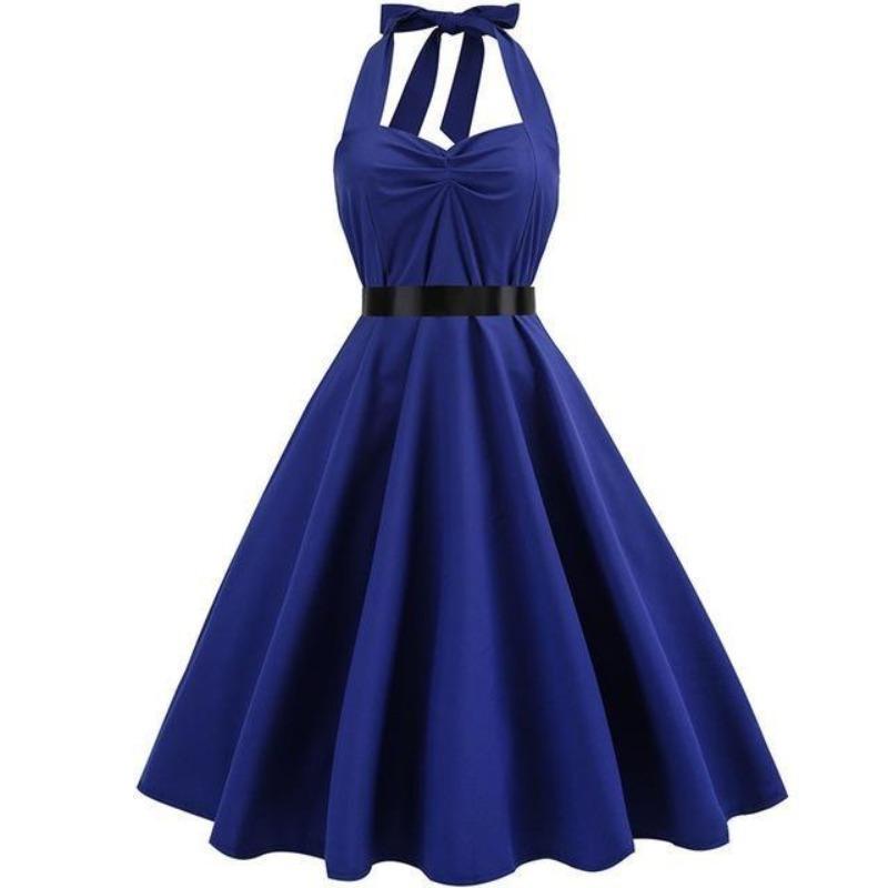 Vintage Šaty V Námorníckej Modrej