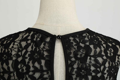 Vintage Čipkované Šaty Čierne