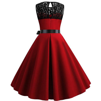 Vintage Červené Čipkované Šaty