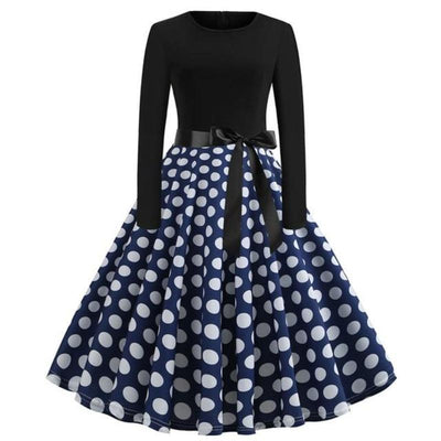 Vintage Šaty S Dlhým Rukávom