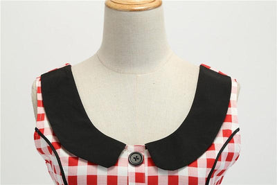 Vintage Červeno-Biele Šaty