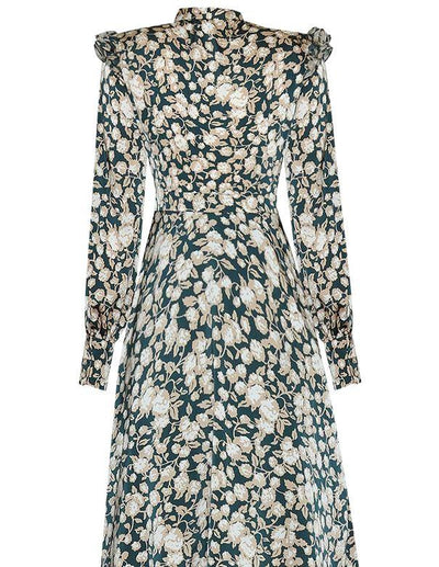 Vintage Zelené Kvetinové Šaty Zo 40. Rokov