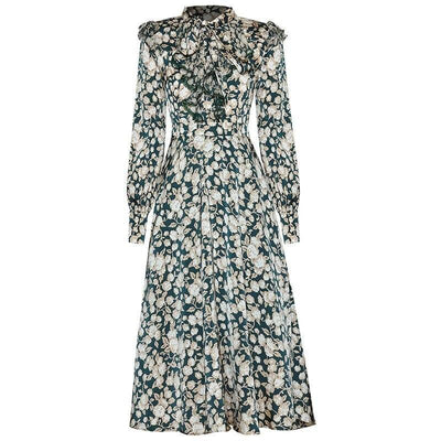 Vintage Zelené Kvetinové Šaty Zo 40. Rokov