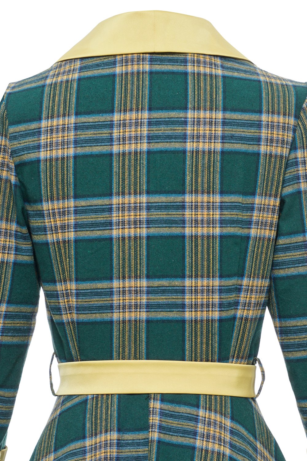 Zelené Vintage Jesenné Kockované Šaty