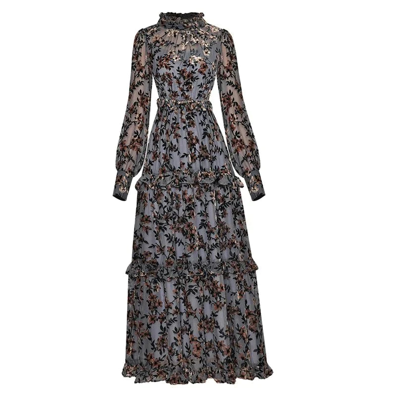 Vintage Modré Kvetinové Šaty Zo 40. Rokov